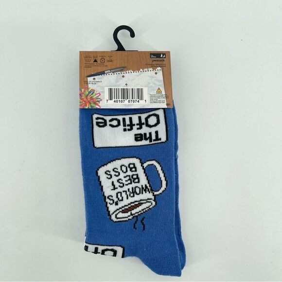 The Office World’s Best Boss Blue Men’s Casual Dressy Crew Socks Size 6-12 - Picture 4 of 6